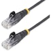 A product image of StarTech Slim Black Snagless CAT6 Ethernet Patch Cable - 1m
